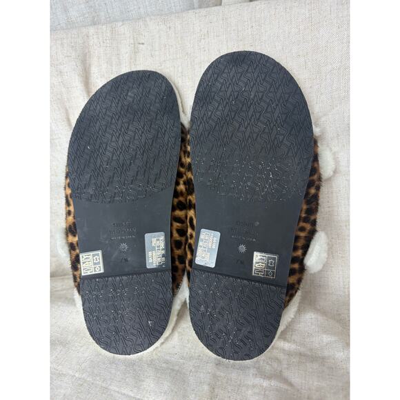Stuart Weitzman Piper Chill Slide Sandals Cheetah Calf hair Fur Size 7.5 - Picture 6 of 10
